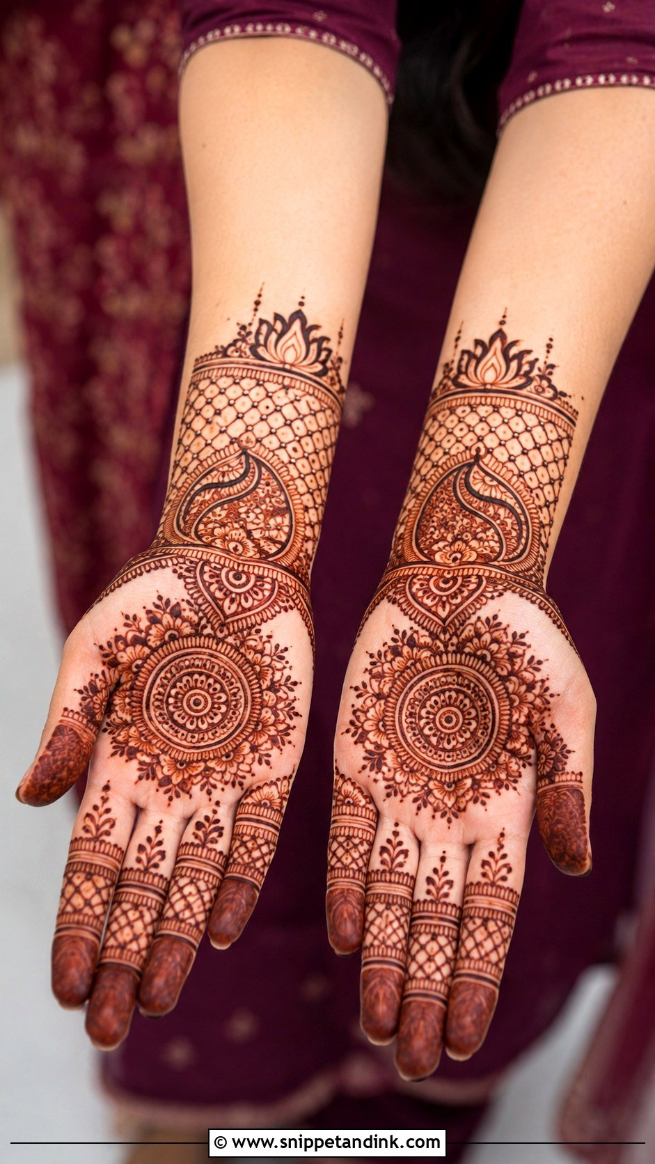 Karwa Chauth Half Hand Mehndi Design - Snippet and Ink - 35 Half Hand Mehndi Design Ideas