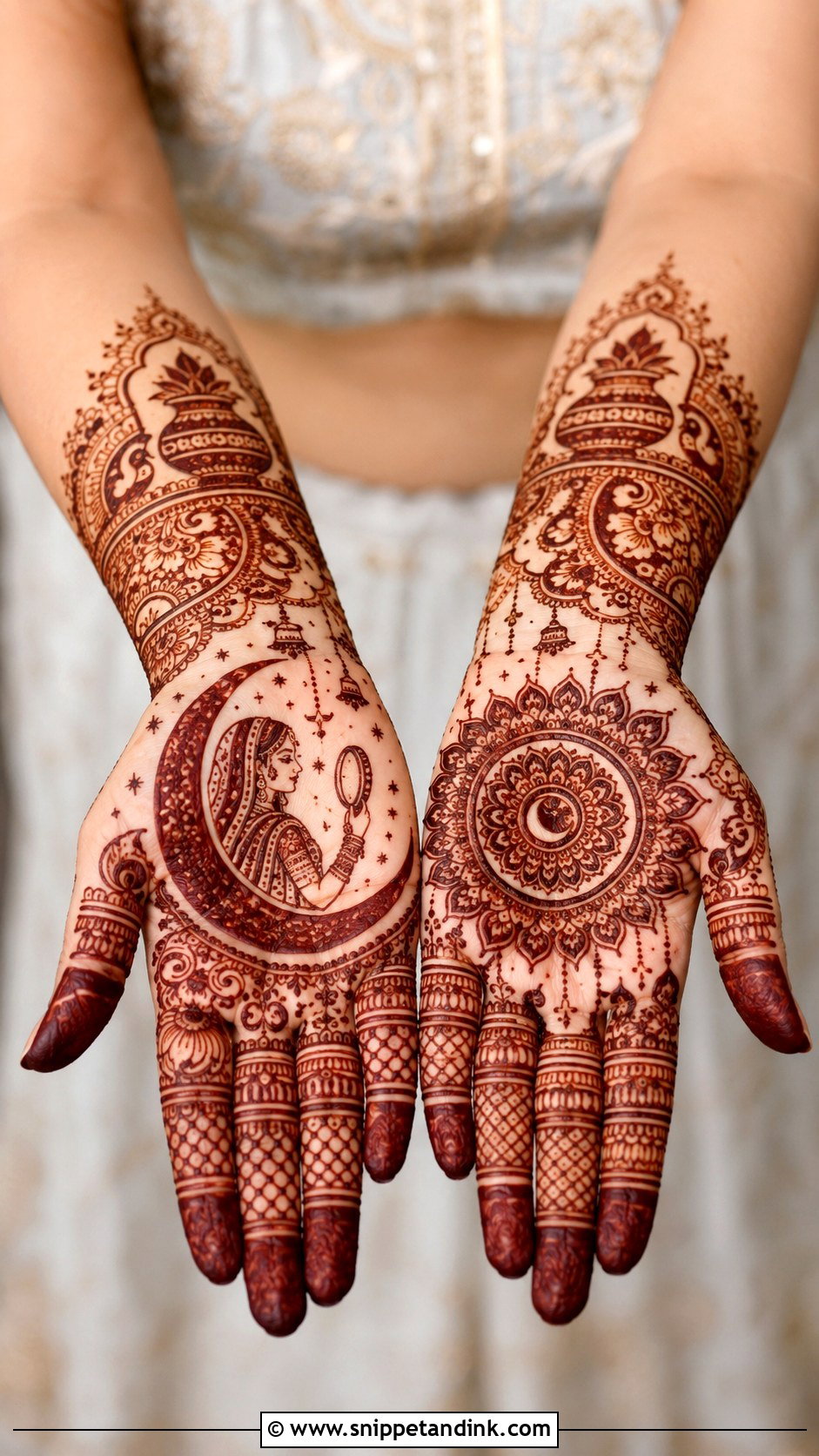 Karwa Chauth Palm Mehndi Design - Snippet and Ink - 35 Unique Palm Mehndi Design Ideas