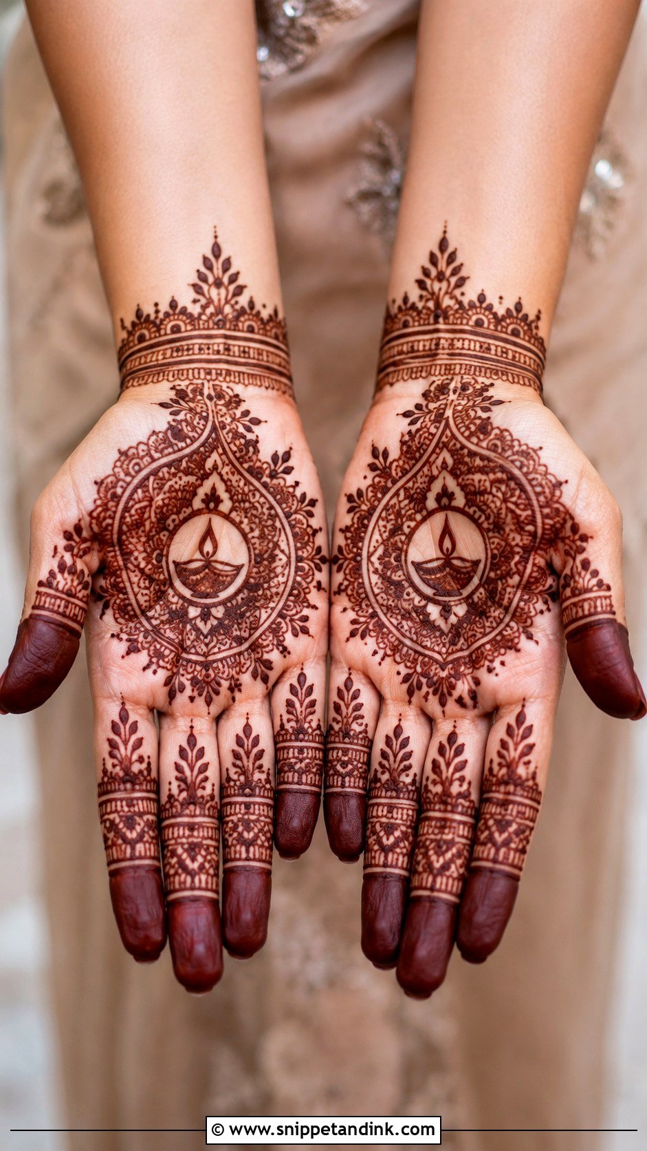 Karwa Chauth Tikki Mehndi Design - Snippet and Ink - 35 Tikki Mehndi Design Ideas
