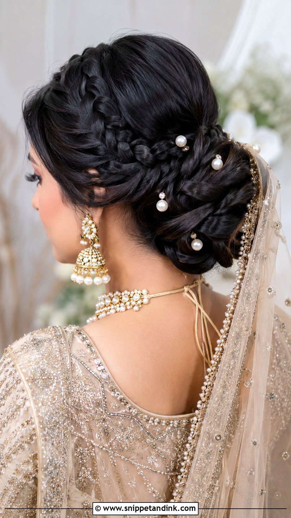 Kashees Bridal Braided Bun - Snippet and Ink - 20 Kashees Bridal Hairstyle Ideas