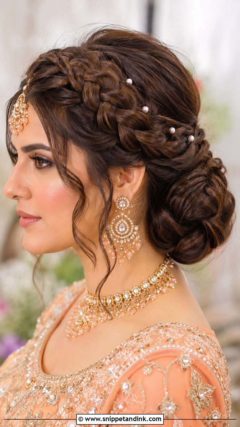Kashees Bridal Crown Braid Bun - Snippet and Ink - 20 Kashees Bridal Hairstyle Ideas