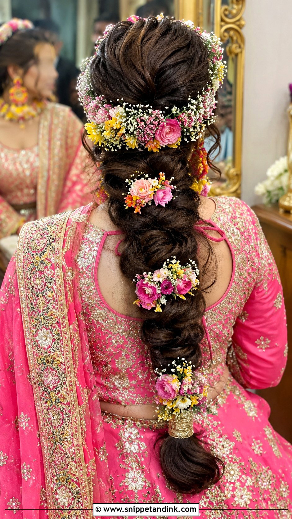 Kashees Bridal Floral Braid - Snippet and Ink - 20 Kashees Bridal Hairstyle Ideas