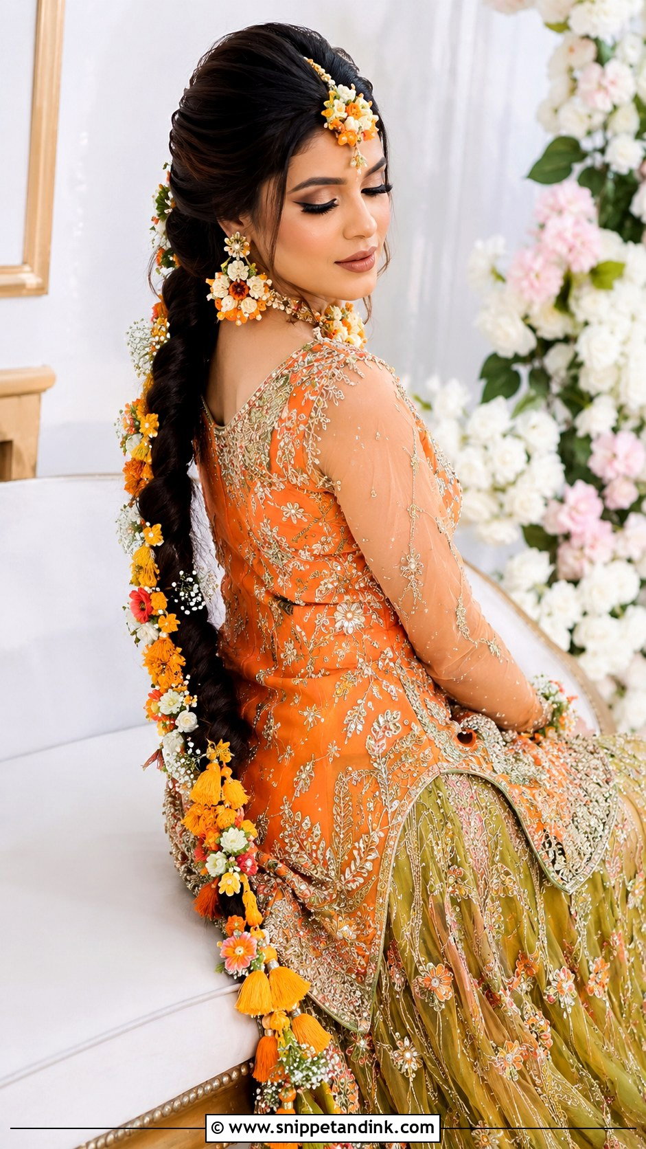 Kashees Bridal Long Braid With Parandi - Snippet and Ink - 20 Kashees Bridal Hairstyle Ideas