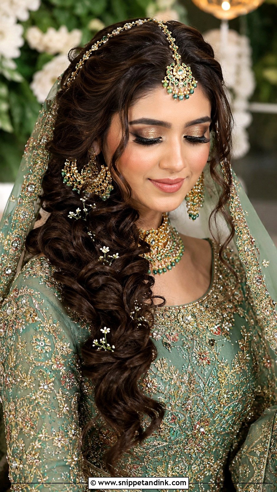 Kashees Bridal Loose Side Braid - Snippet and Ink - 20 Kashees Bridal Hairstyle Ideas