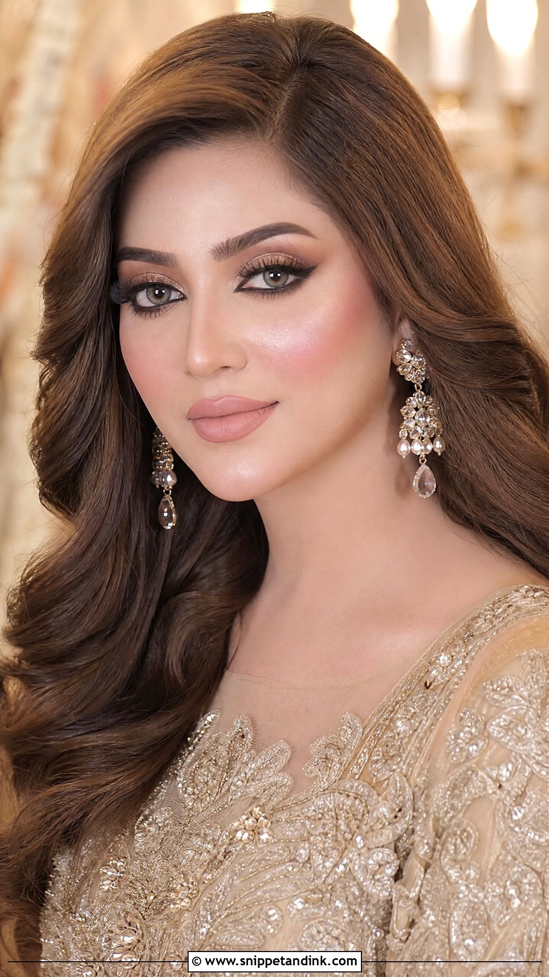 Kashees Bridal Makeup With Nude Lip - Snippet and Ink - 20 Kashees Bridal Makeup Ideas