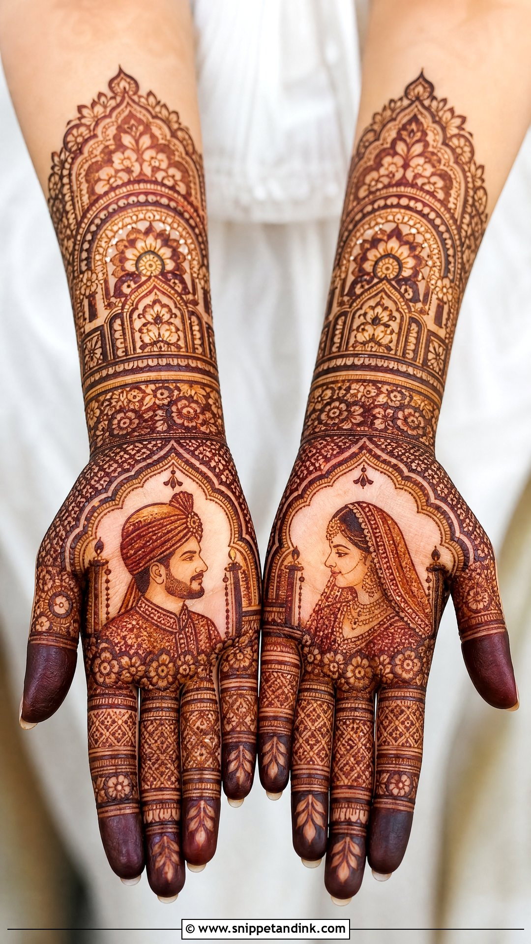 Kashees Bridal Mehndi With Bride And Groom - Snippet and Ink - 20 Kashees Bridal Mehndi Designs