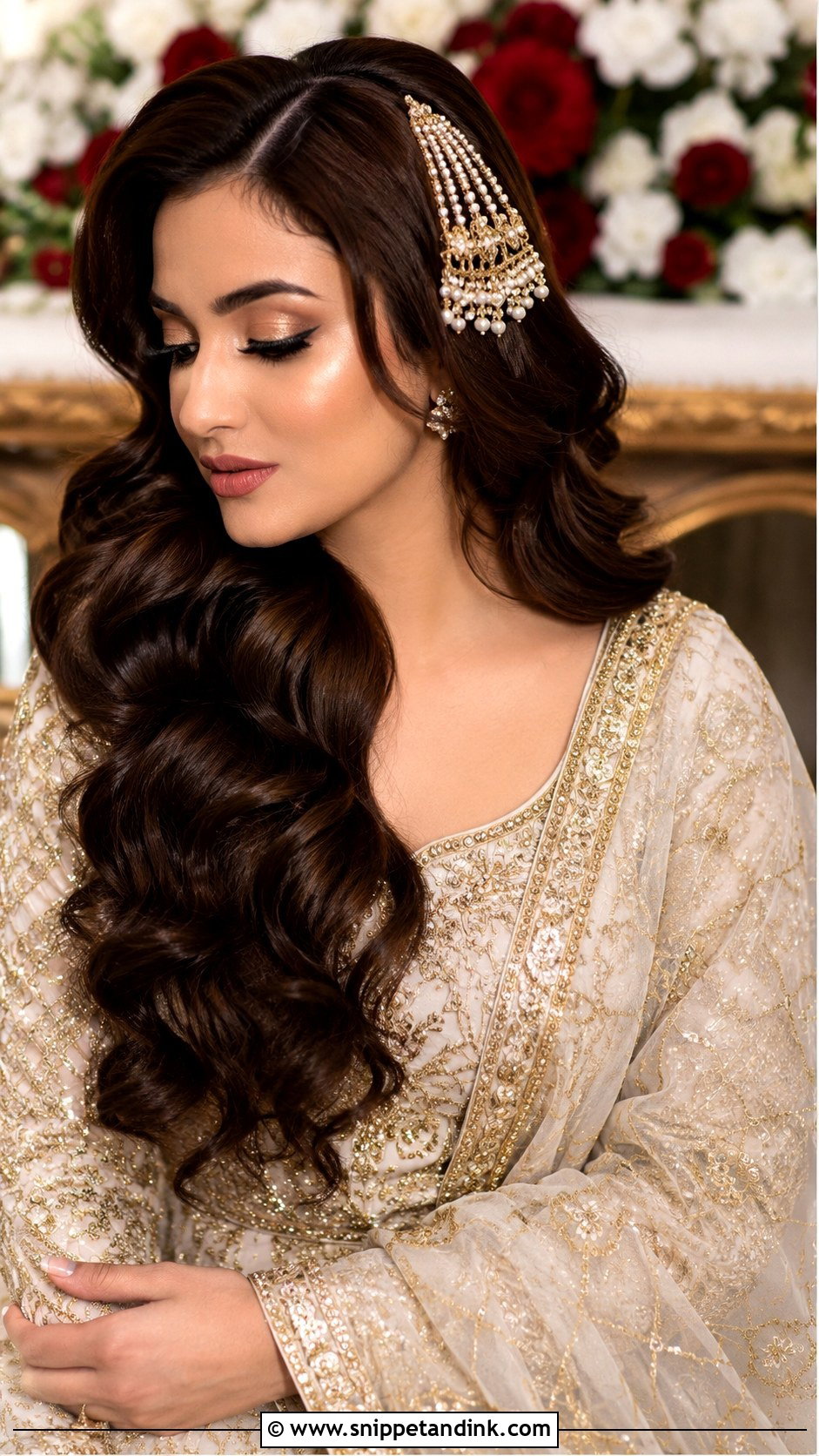 Kashees Bridal Open Curls With Jhoomar - Snippet and Ink - 20 Kashees Bridal Hairstyle Ideas