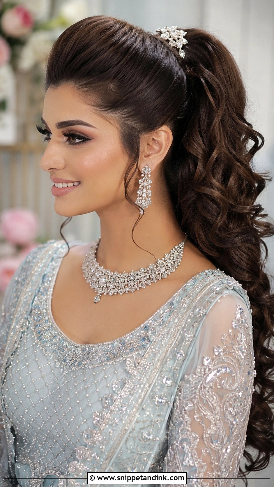 Kashees Bridal Ponytail With Curls - Snippet and Ink - 20 Kashees Bridal Hairstyle Ideas