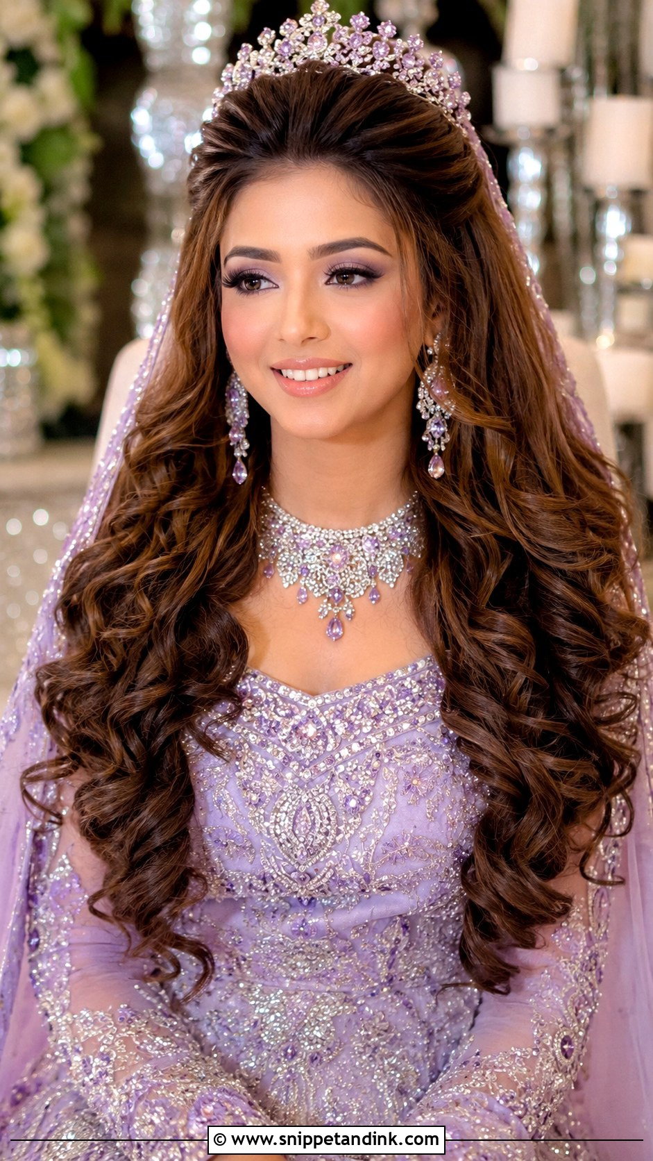 Kashees Bridal Volumized Curls With Tiara - Snippet and Ink - 20 Kashees Bridal Hairstyle Ideas
