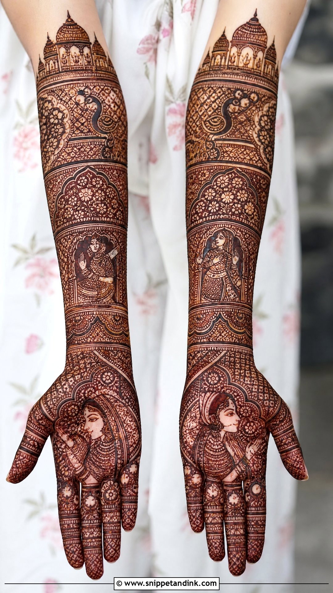 Kashees Full Arm Bridal Mehndi Design - Snippet and Ink - 20 Kashees Bridal Mehndi Designs