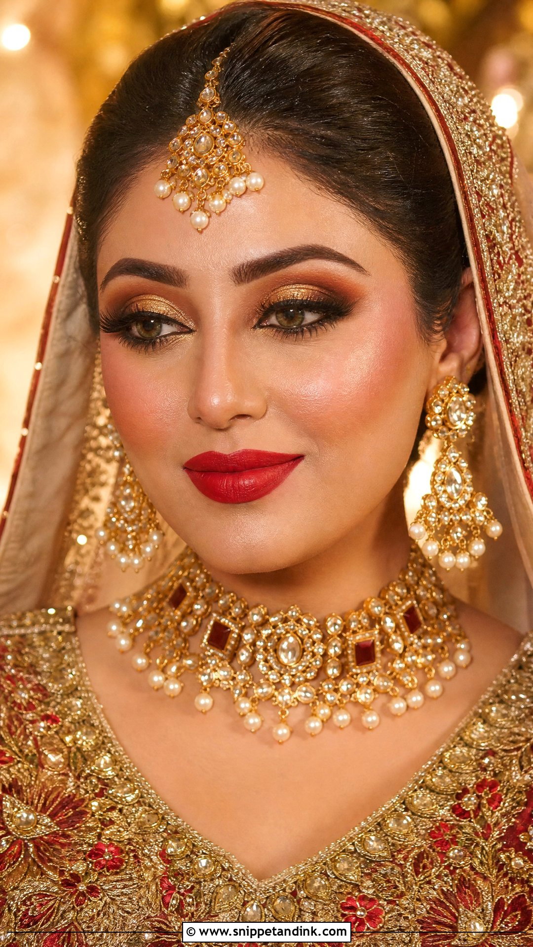 Kashees Gold Bridal Makeup - Snippet and Ink - 20 Kashees Bridal Makeup Ideas