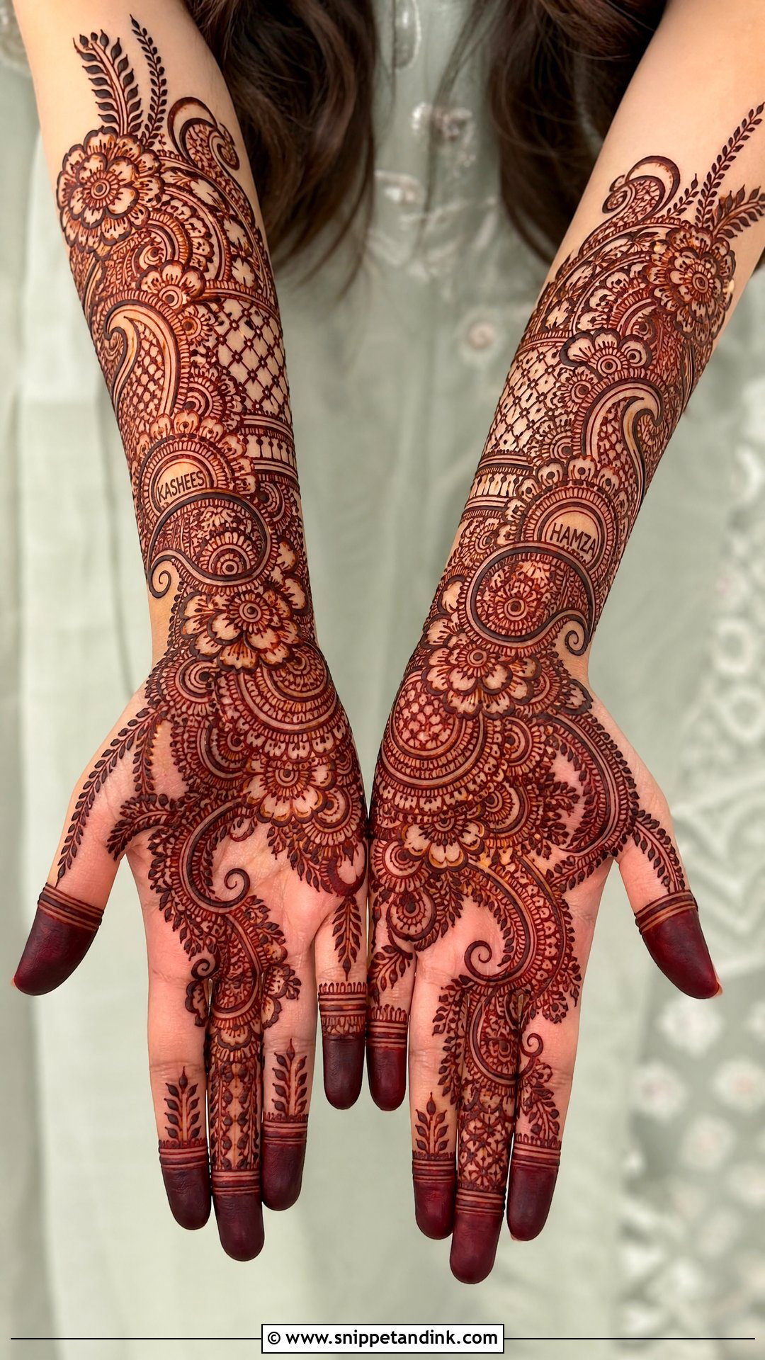 Kashees Name Hidden Bridal Mehndi - Snippet and Ink - 20 Kashees Bridal Mehndi Design Ideas