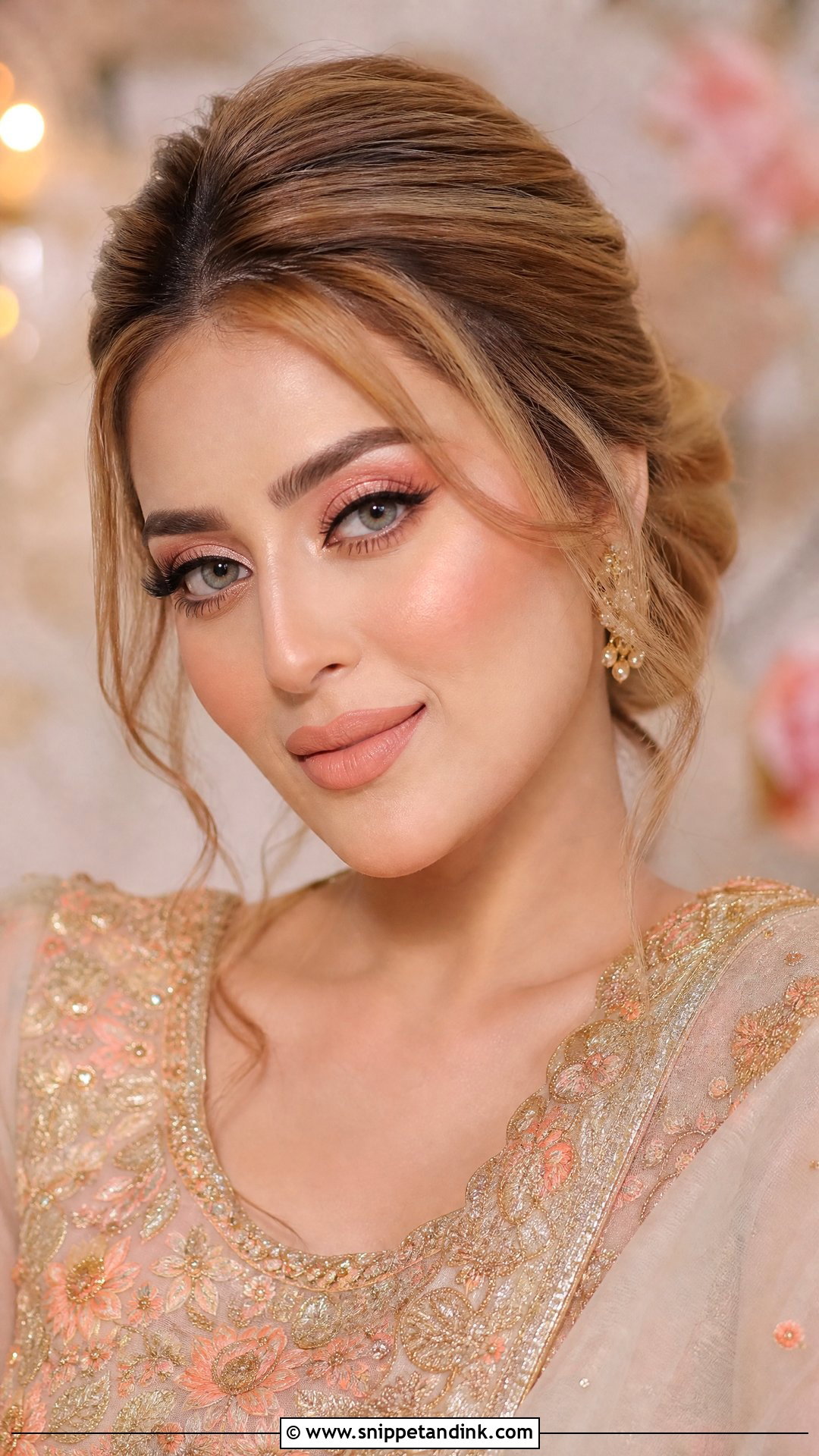 Kashees Peach Bridal Makeup - Snippet and Ink - 20 Kashees Bridal Makeup Ideas