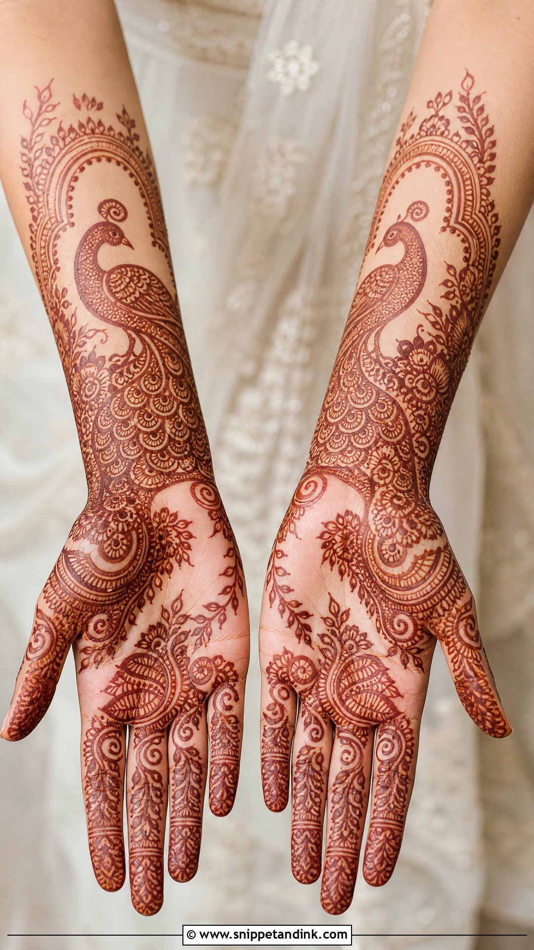 Kashees Peacock Bridal Mehndi - Snippet and Ink - 20 Kashees Bridal Mehndi Design Ideas
