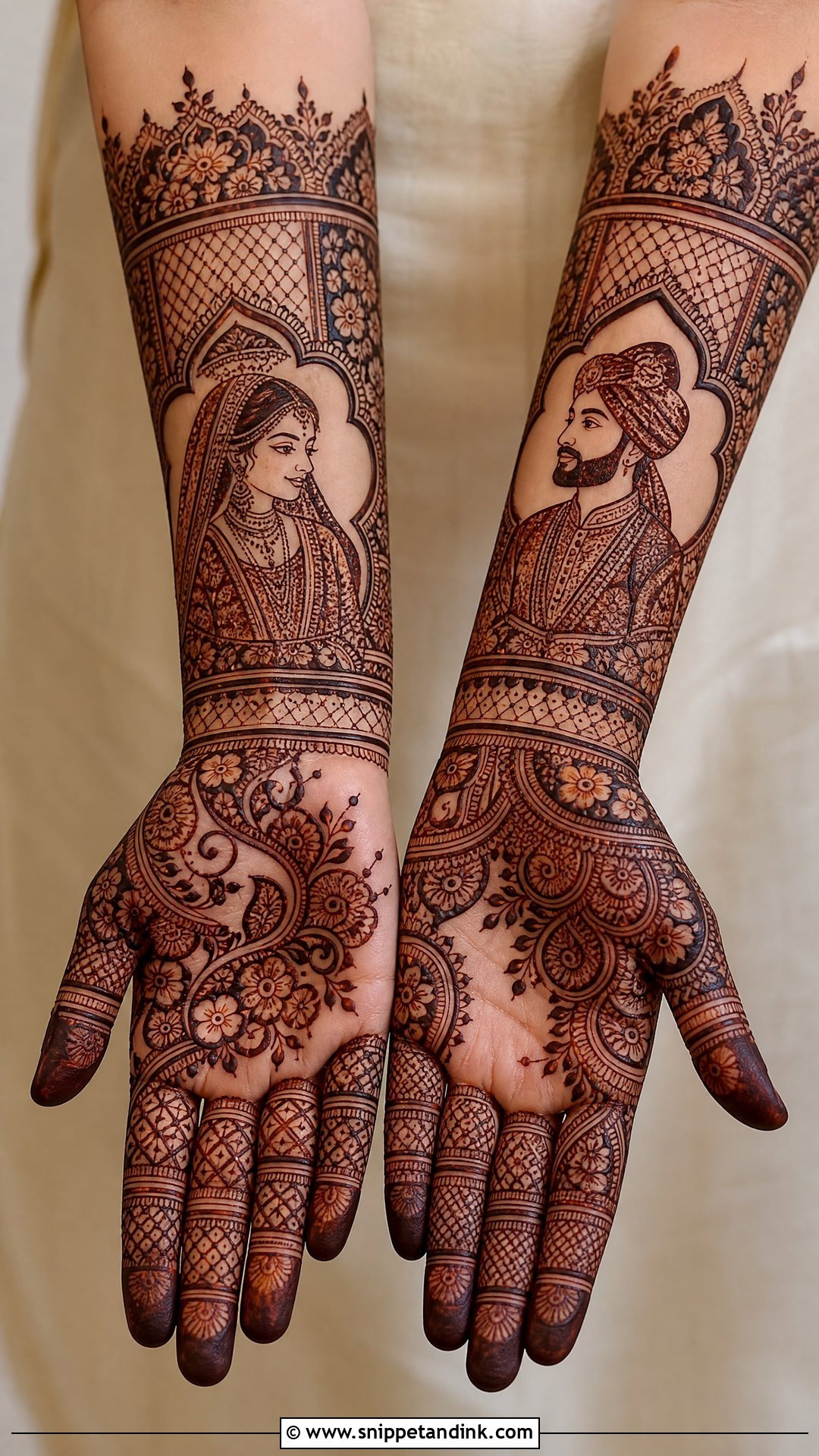 Kashees Portrait Bridal Mehndi - Snippet and Ink - 20 Kashees Bridal Mehndi Design Ideas