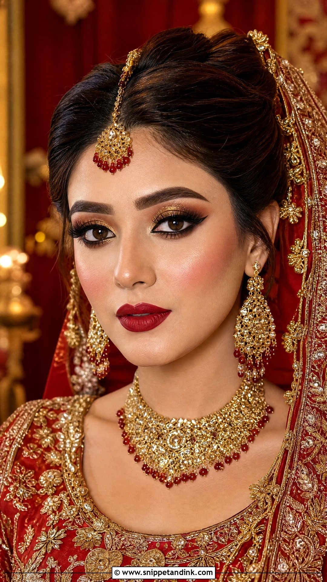 Kashees Red Bridal Makeup - Snippet and Ink - 20 Kashees Bridal Makeup Ideas