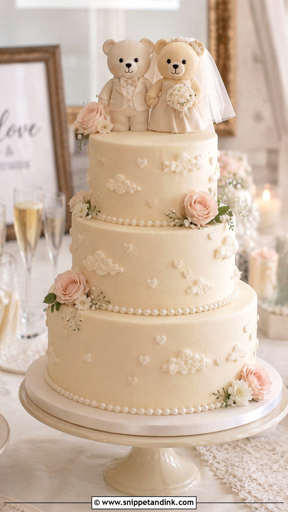 Kawaii Bear Wedding Cake - Snippet and Ink - 20 Kawaii Wedding Cake Ideas