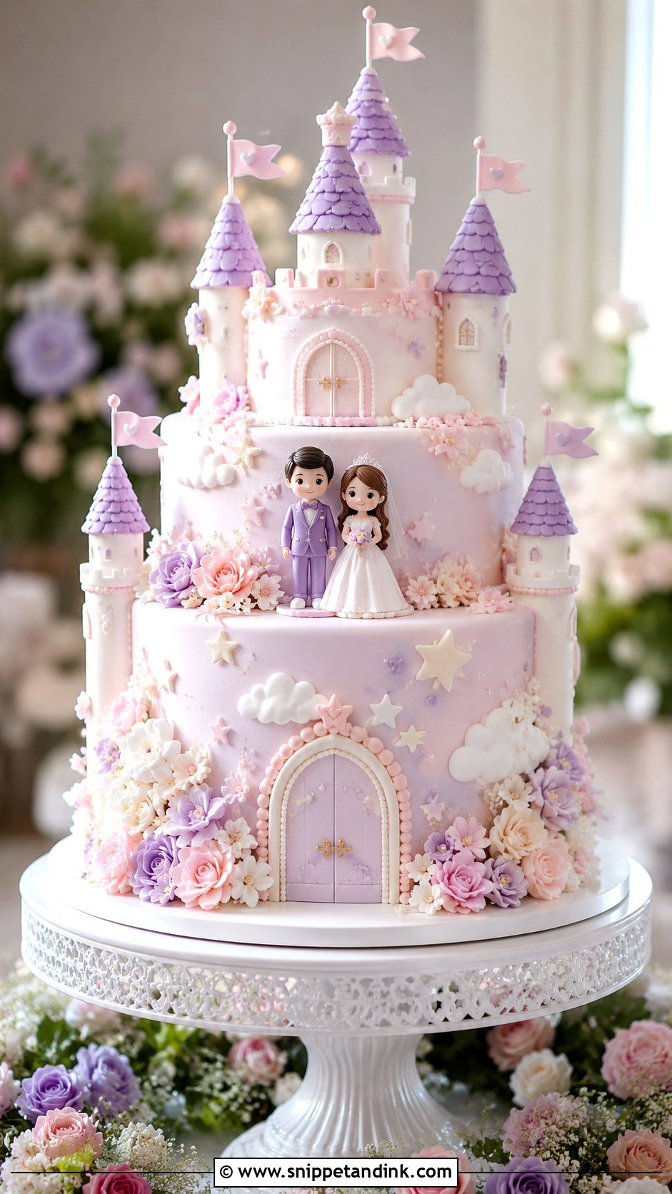 Kawaii Castle Wedding Cake - Snippet and Ink - 20 Kawaii Wedding Cake Ideas