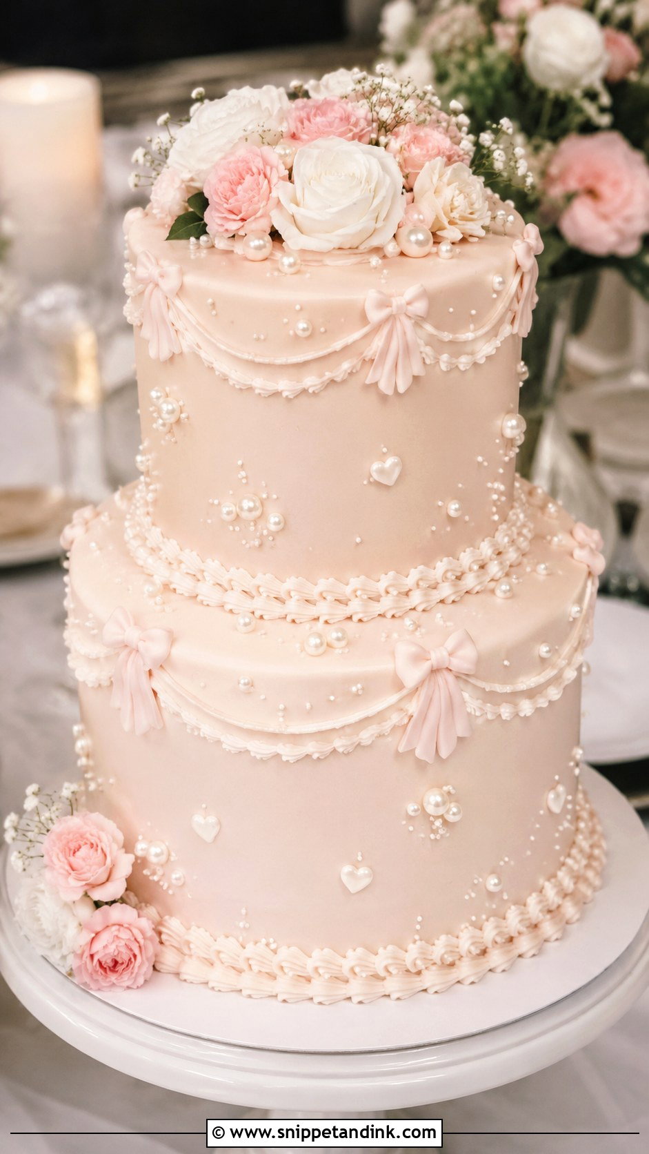 Kawaii Pearl Wedding Cake - Snippet and Ink - 20 Kawaii Wedding Cake Ideas