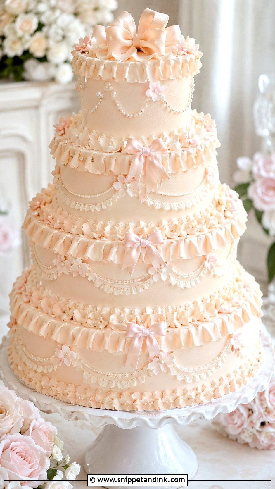 Kawaii Ruffle Wedding Cake - Snippet and Ink - 20 Kawaii Wedding Cake Ideas