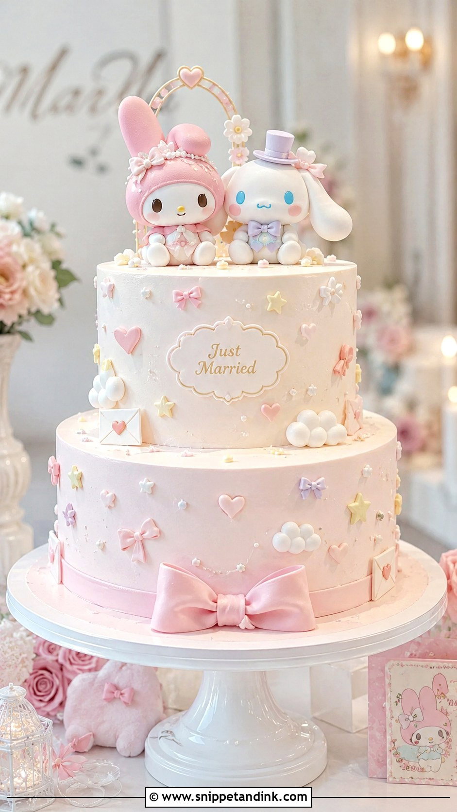 Kawaii Sanrio Style Wedding Cake - Snippet and Ink - 20 Kawaii Wedding Cake Ideas