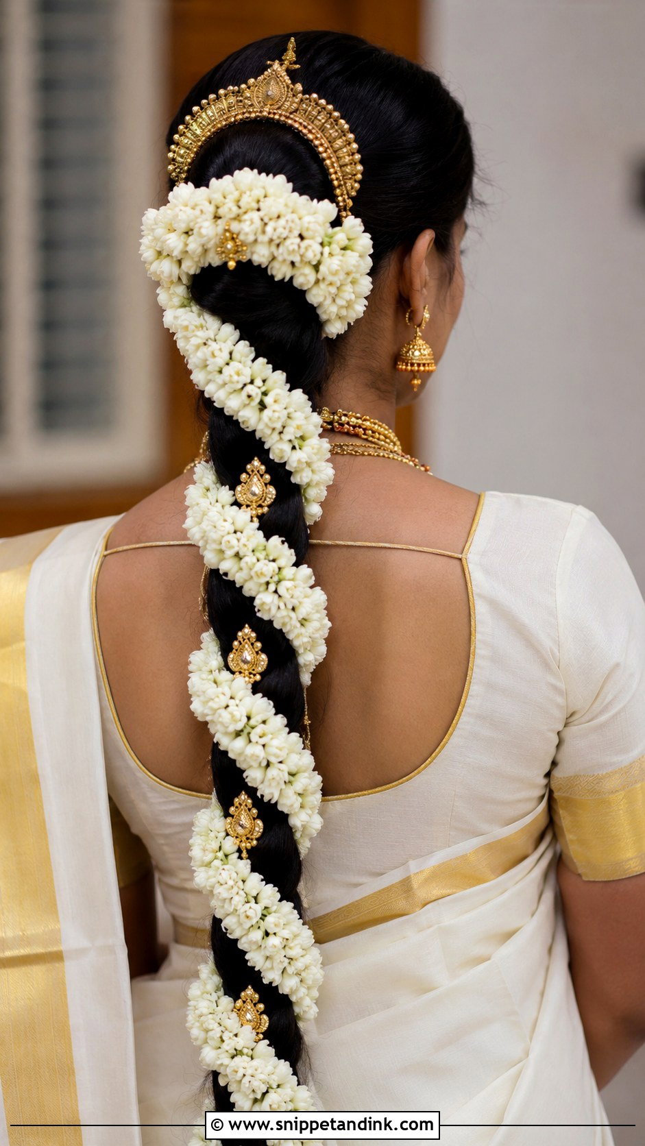 Kerala Bridal Braid With Gajra - Snippet and Ink - 15 Kerala Wedding Bridal Hairstyle Ideas