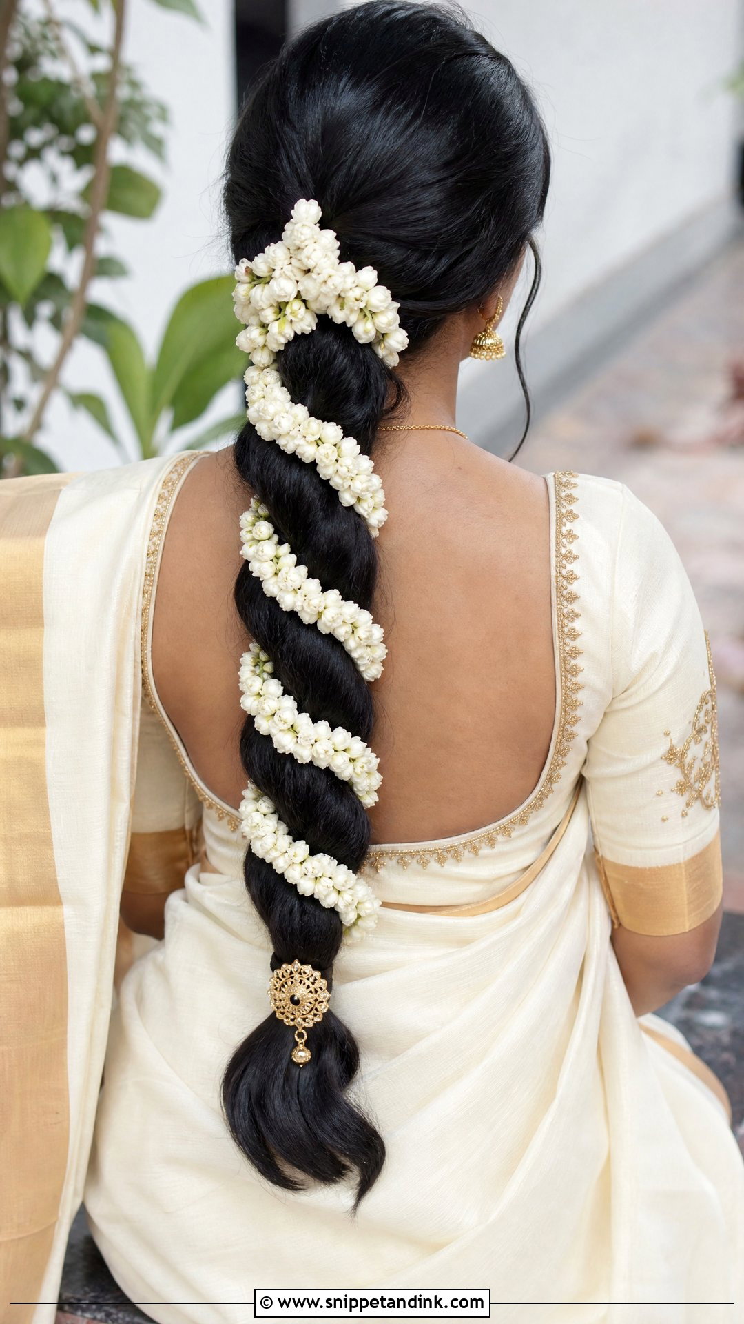 Kerala Bridal Braid With Jasmine - Snippet and Ink - 20 South Indian Wedding Hairstyles for Long Hair