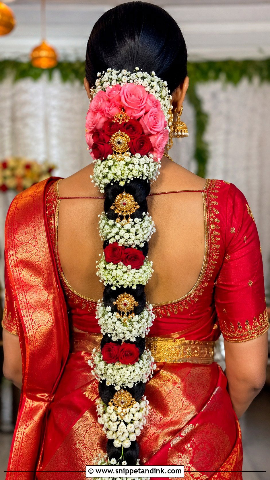 Kerala Bridal Braid With Roses - Snippet and Ink - 15 Kerala Wedding Bridal Hairstyle Ideas
