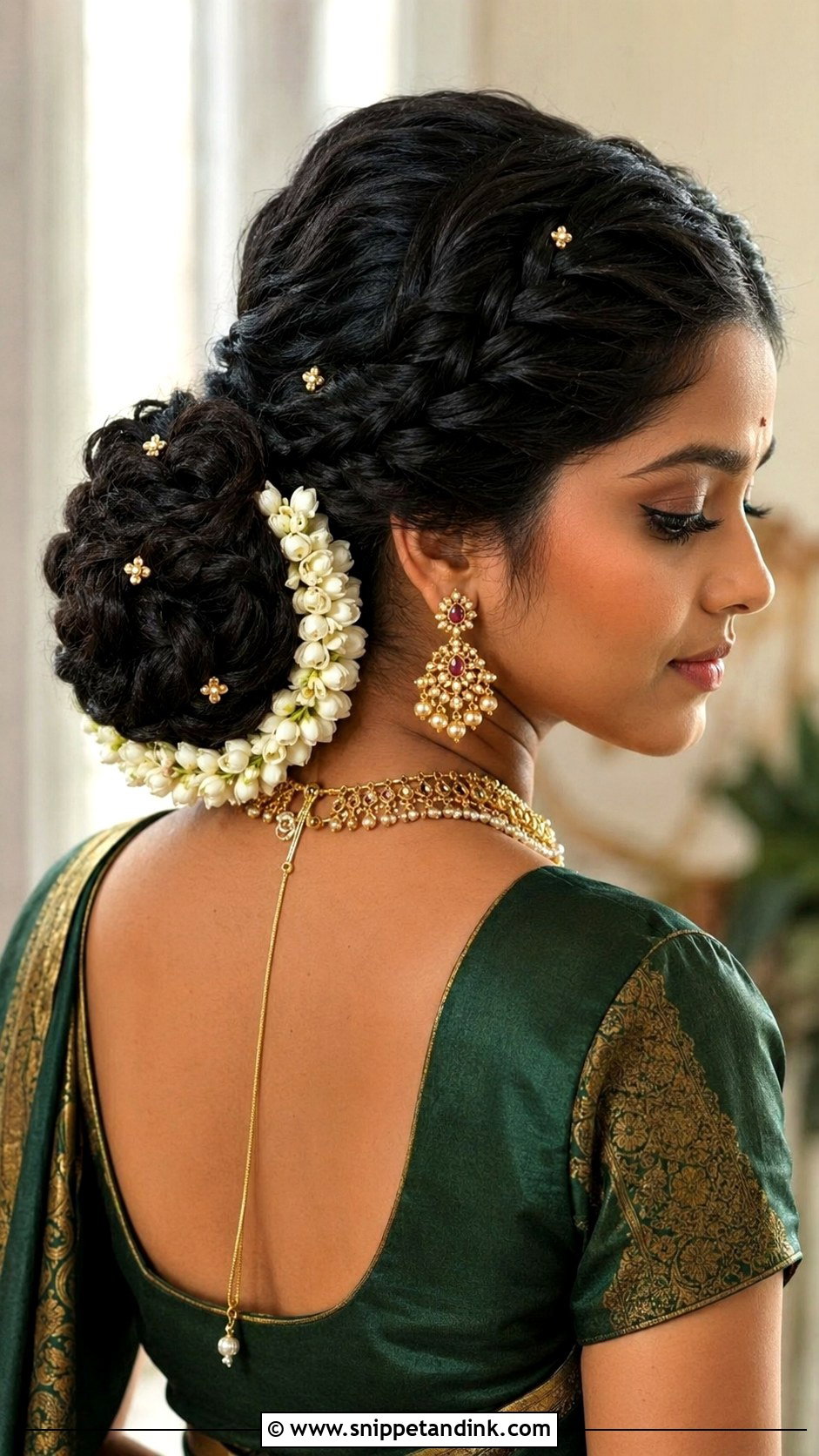 Kerala Bridal Braided Bun - Snippet and Ink - 15 Kerala Bridal Hairstyles