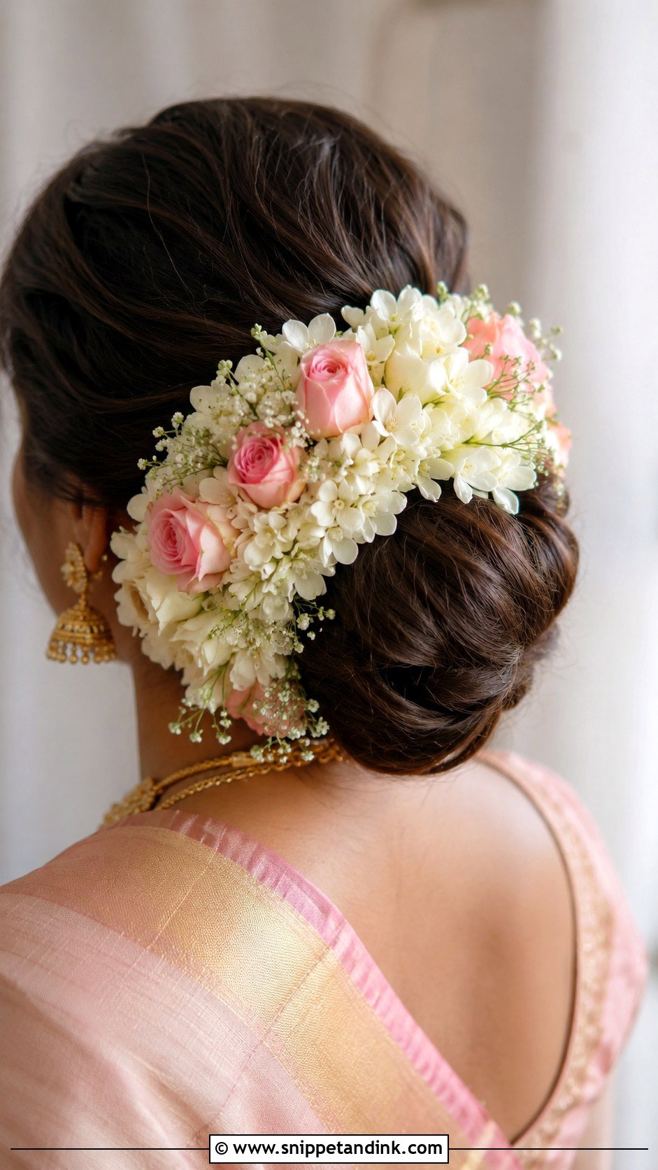 Kerala Bridal Bun With Flowers - Snippet and Ink - 15 Kerala Wedding Bridal Hairstyle Ideas