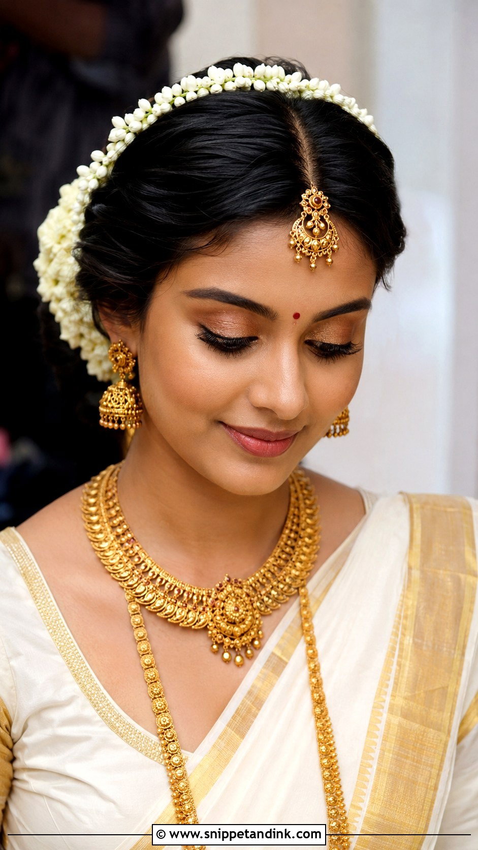 Kerala Bridal Crown Braid With Flowers - Snippet and Ink - 15 Kerala Bride Hairstyles with Flowers