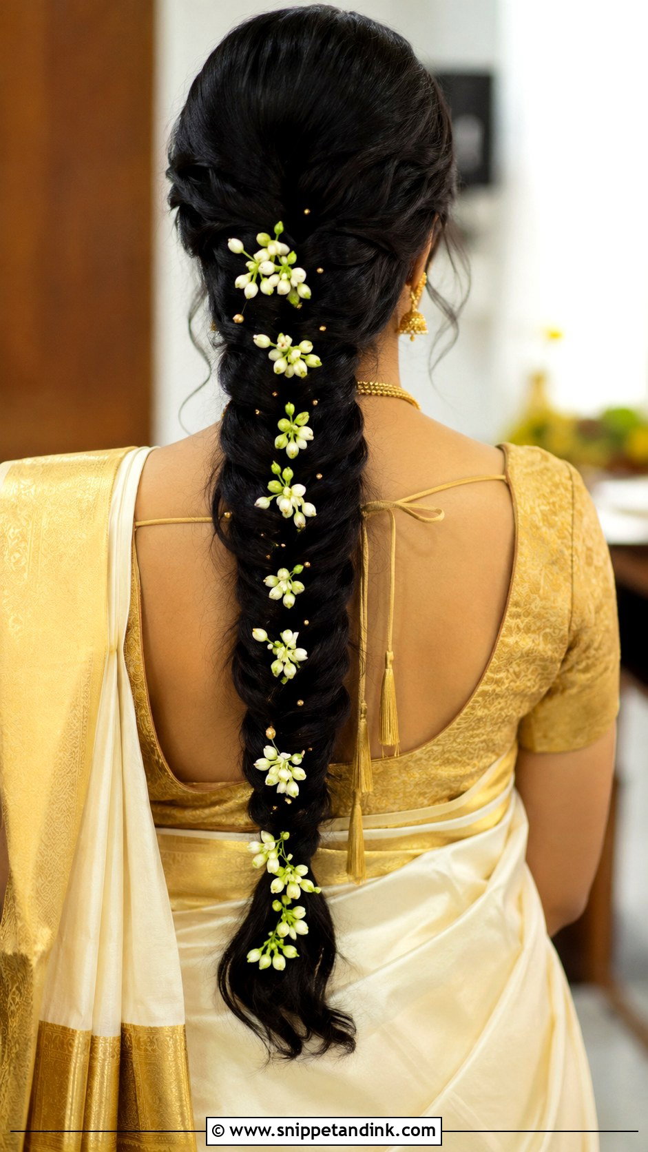 Kerala Bridal Fishtail Braid - Snippet and Ink - 15 Kerala Wedding Bridal Hairstyle Ideas