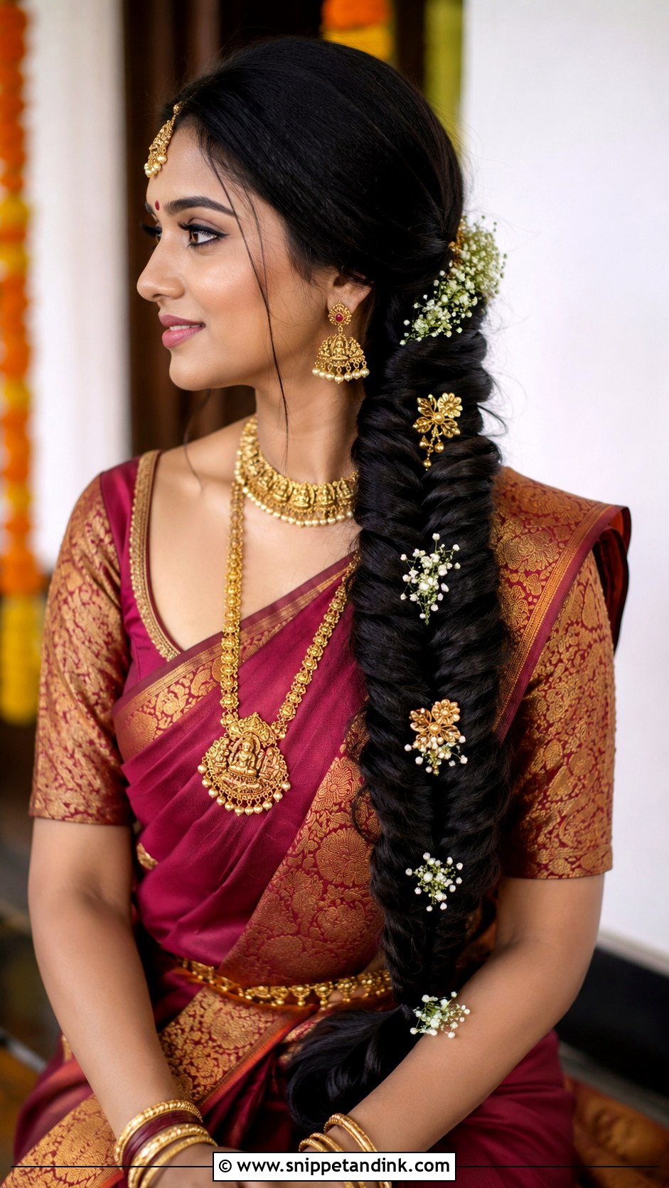 Kerala Bridal Fishtail Braid - Snippet and Ink - 15 Kerala Bridal Hairstyles