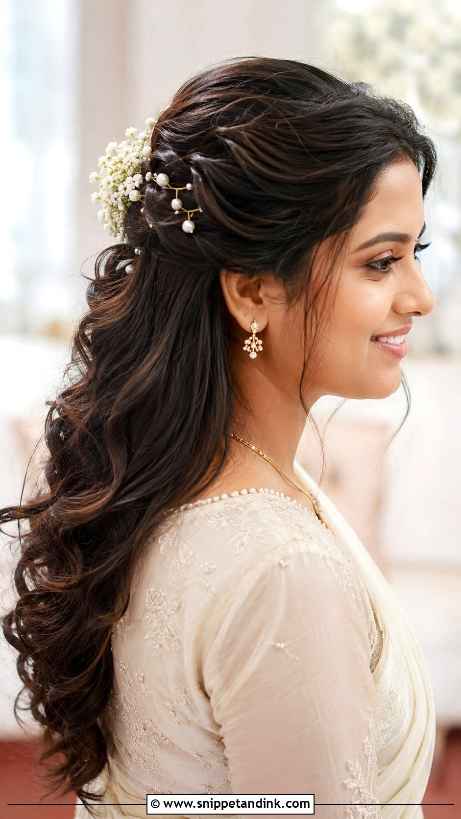 Kerala Bridal Half Up Hairstyle - Snippet and Ink - 15 Kerala Bridal Hairstyles