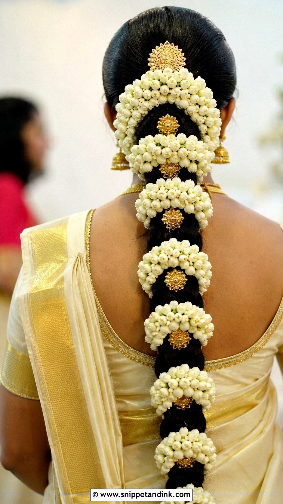 Kerala Bridal Jasmine Braid - Snippet and Ink - 15 Kerala Wedding Bridal Hairstyle Ideas