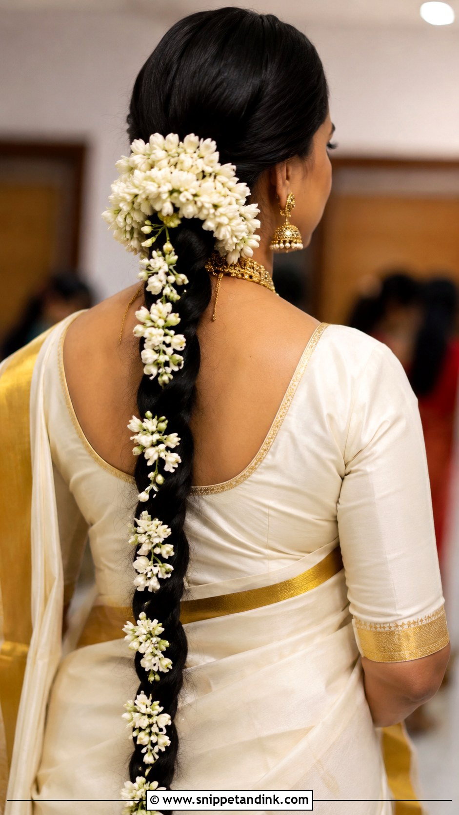 Kerala Bridal Long Braid - Snippet and Ink - 30 South Indian Bridal Hairstyles