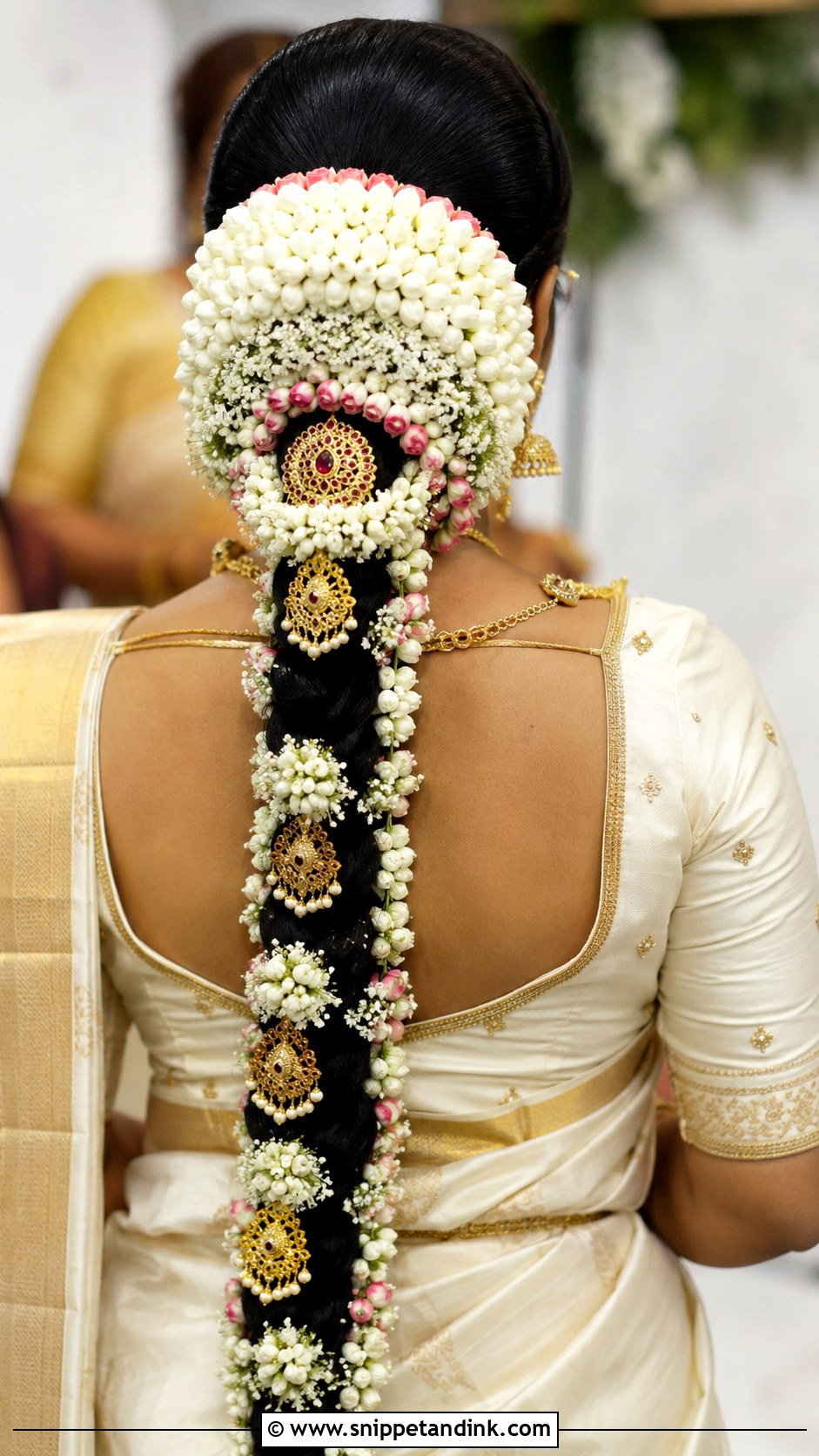 Kerala Bridal Long Braid With Flowers - Snippet and Ink - 15 Kerala Bride Hairstyles with Flowers