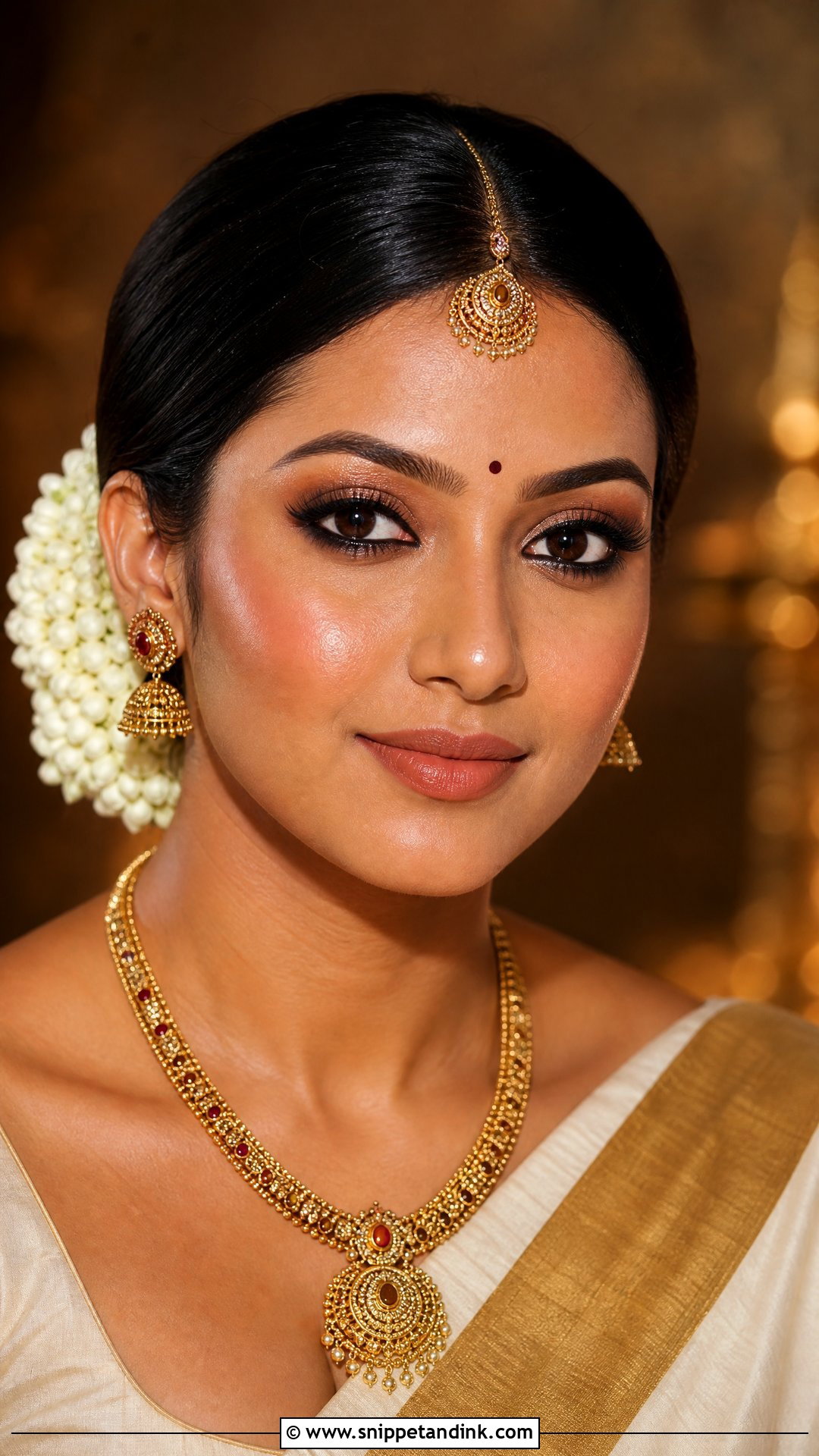 Kerala Bridal Makeup With Bronze Eyes - Snippet and Ink - 20 Kerala Bridal Makeup Ideas