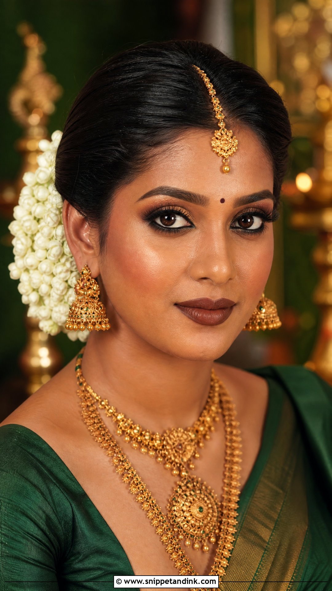 Kerala Bridal Makeup With Brown Lip - Snippet and Ink - 20 Kerala Bridal Makeup Ideas