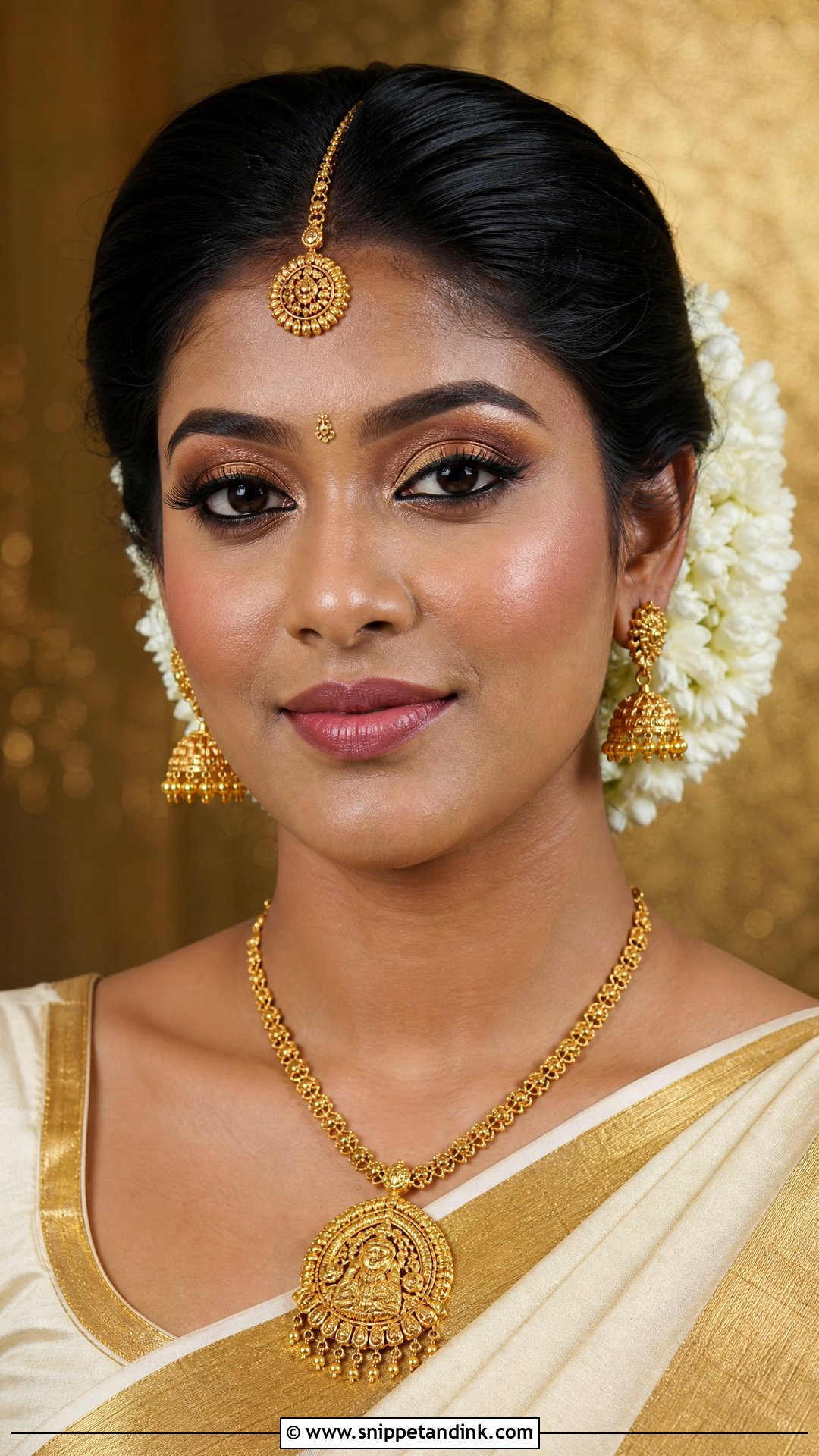 Kerala Bridal Makeup With Gold Eyeshadow - Snippet and Ink - 20 Kerala Bridal Makeup Ideas