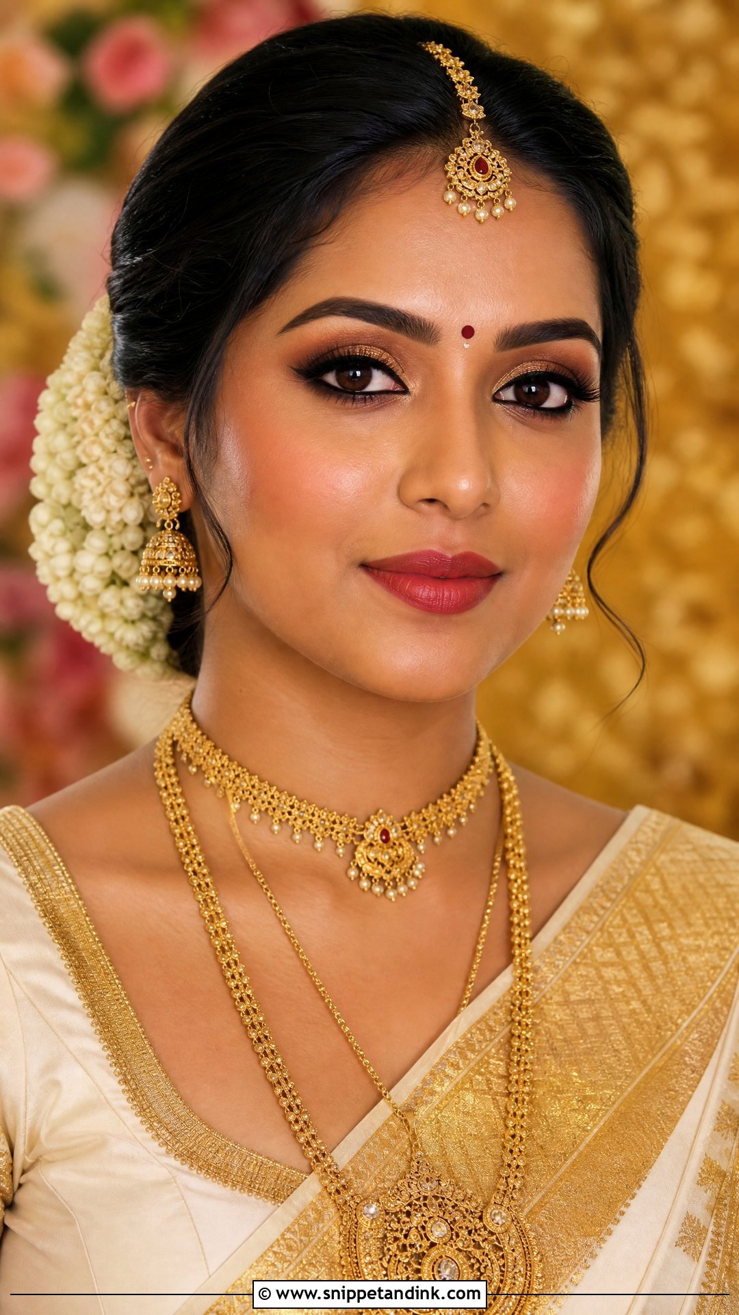 Kerala Bridal Makeup With Jasmine Bun - Snippet and Ink - 20 Kerala Bridal Makeup Ideas