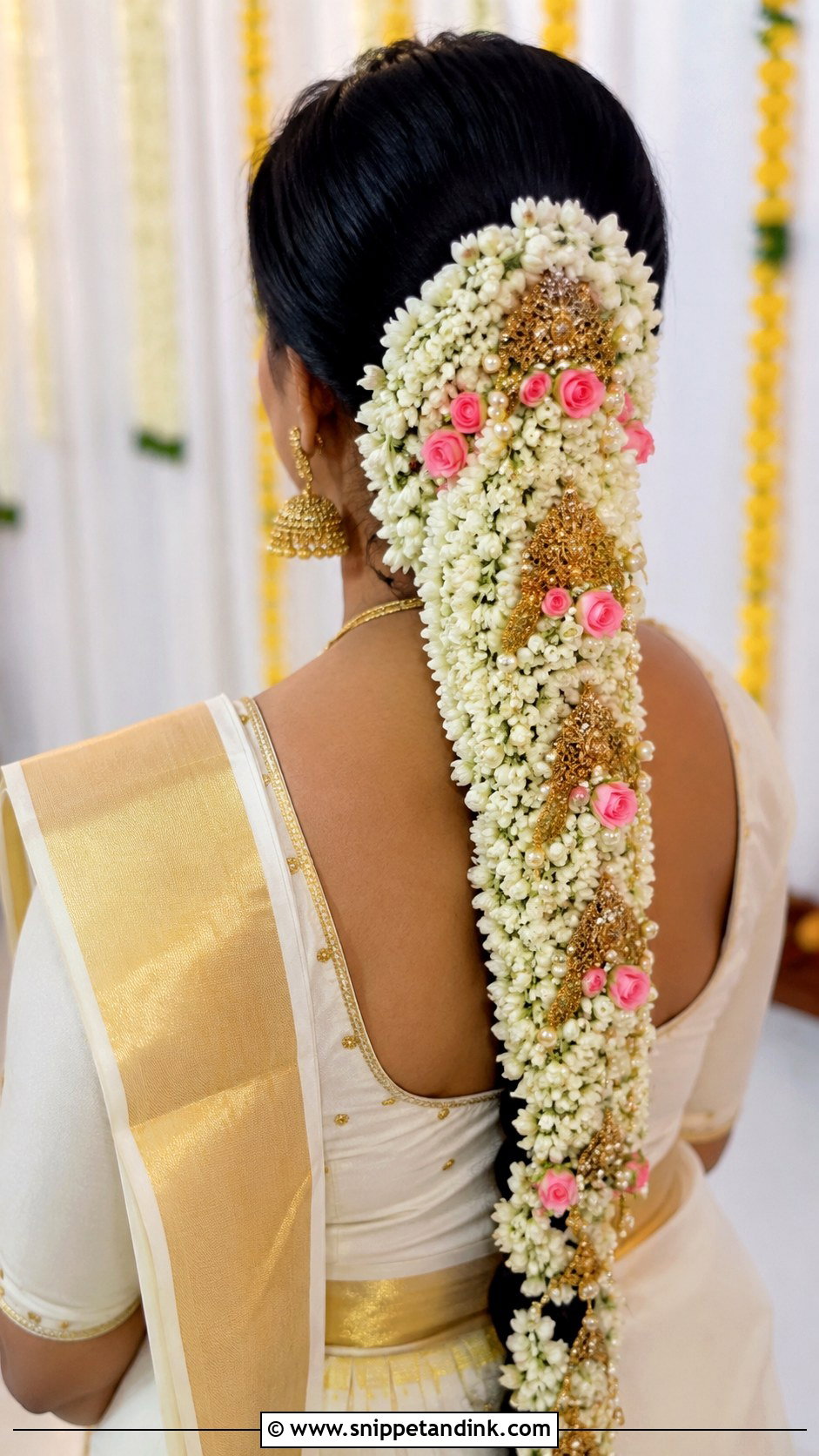 Kerala Bridal Poola Jada With Flowers - Snippet and Ink - 15 Kerala Bride Hairstyles with Flowers