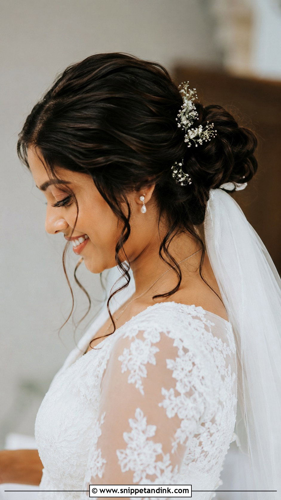 Kerala Christian Bride Messy Low Bun - Snippet and Ink - 15 Kerala Christian Bride Hairstyle Ideas