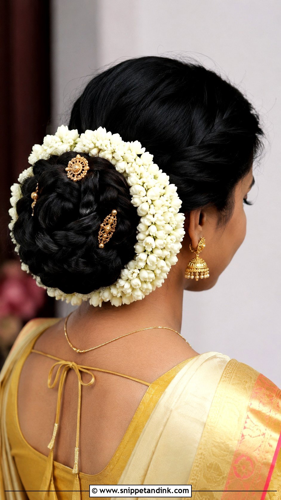 Kerala Hindu Wedding Braided Bun - Snippet and Ink - 20 Kerala Hindus Wedding Hairstyles