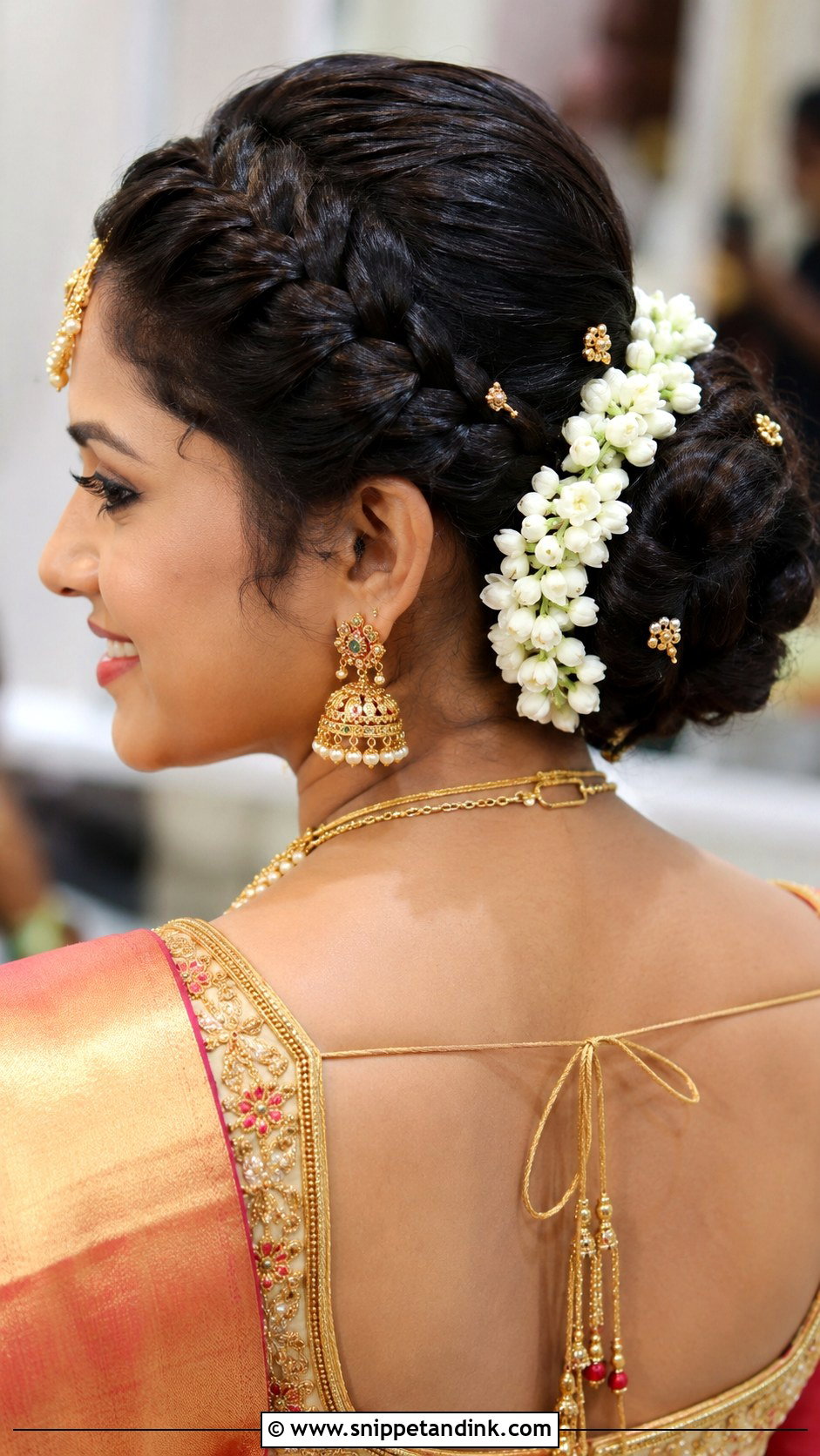 Kerala Hindu Wedding Crown Braid Bun - Snippet and Ink - 20 Kerala Hindus Wedding Hairstyles