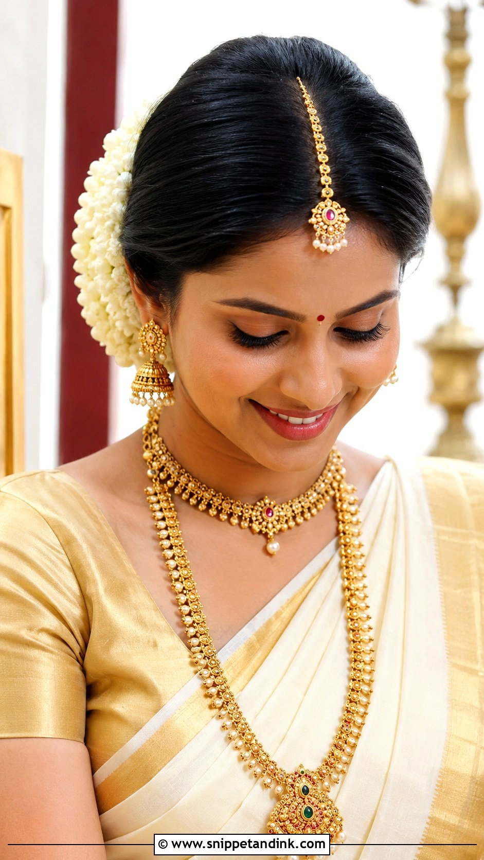 Kerala Hindu Wedding Jasmine Bun - Snippet and Ink - 20 Kerala Hindus Wedding Hairstyles