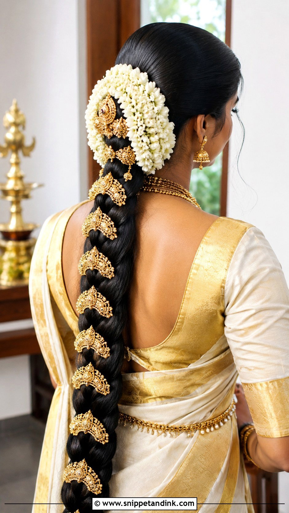 Kerala Hindu Wedding Long Braid - Snippet and Ink - 20 Kerala Hindus Wedding Hairstyles