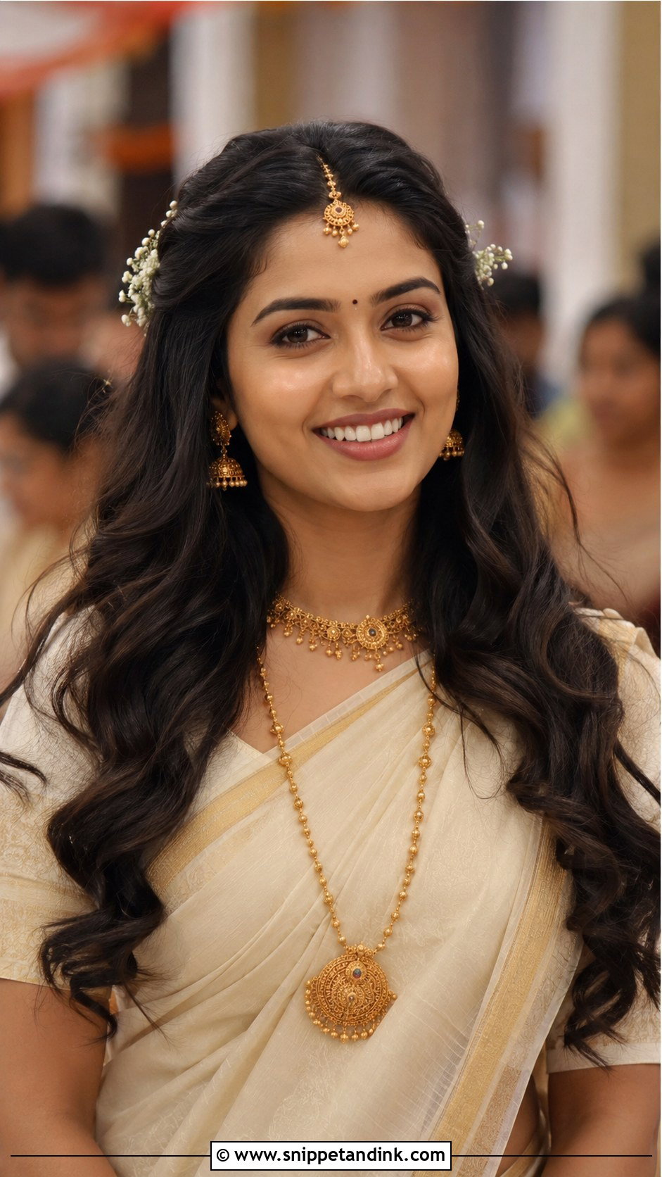 Kerala Hindu Wedding Open Hair Curls - Snippet and Ink - 20 Kerala Hindus Wedding Hairstyles