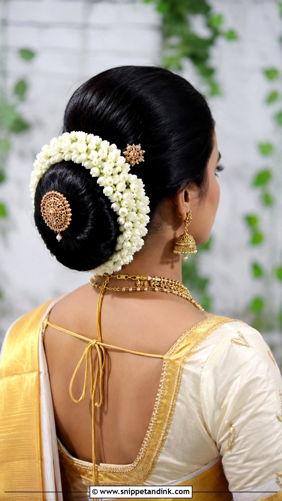 Kerala Hindu Wedding Sleek Bun - Snippet and Ink - 20 Kerala Hindus Wedding Hairstyles