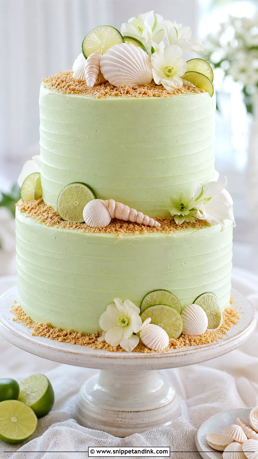 Key Lime Beach Wedding Cake - Snippet and Ink - 30 Beach Cake Ideas for Wedding